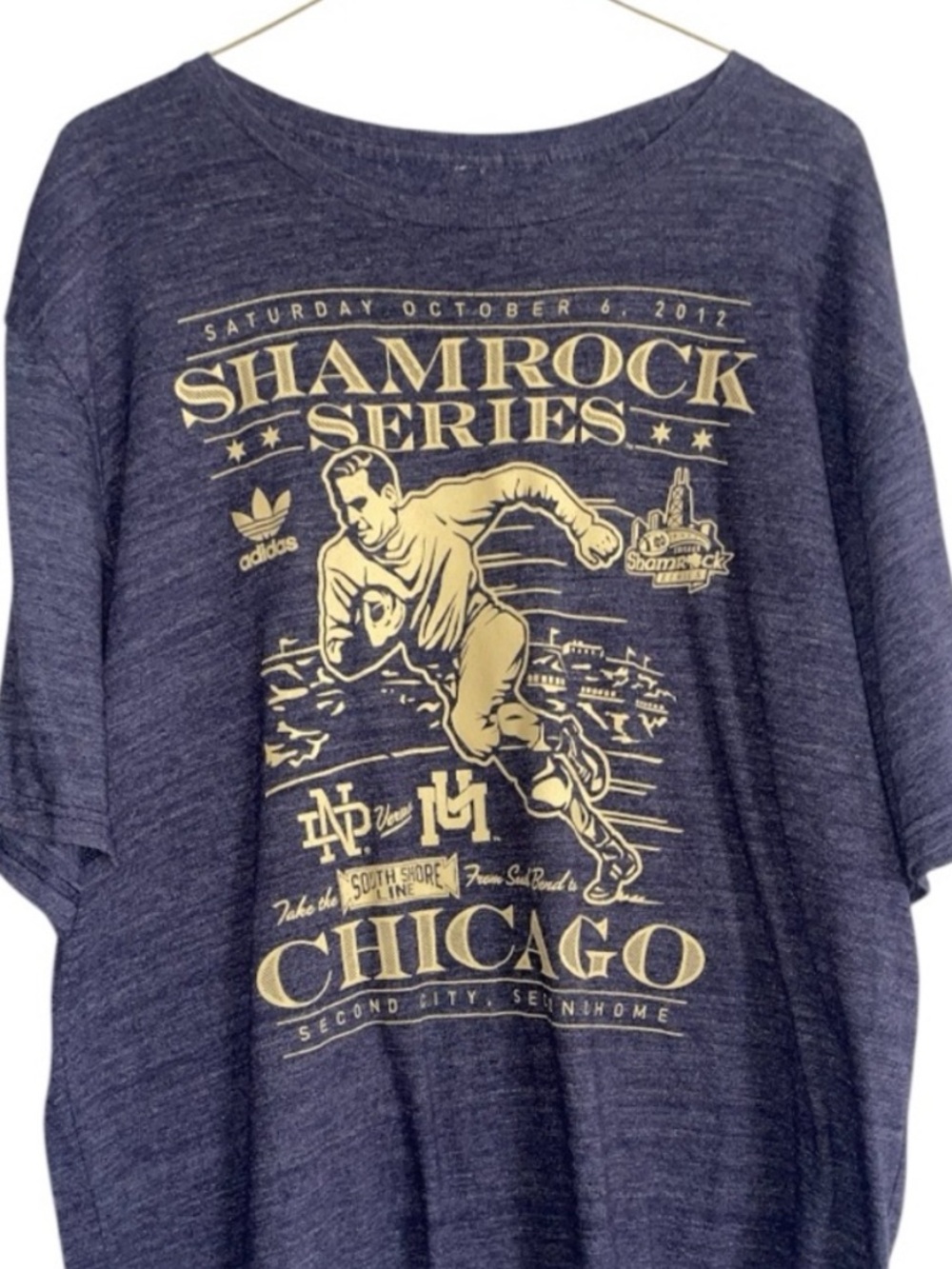 Notre Dame Football Shamrock Series Chicago Graphic Men's T-Shirt - Navy